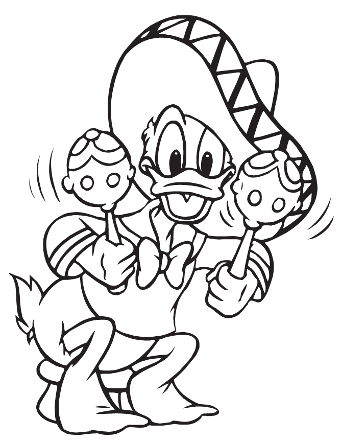 cinco de mayo coloring pages donald duck Coloring4free