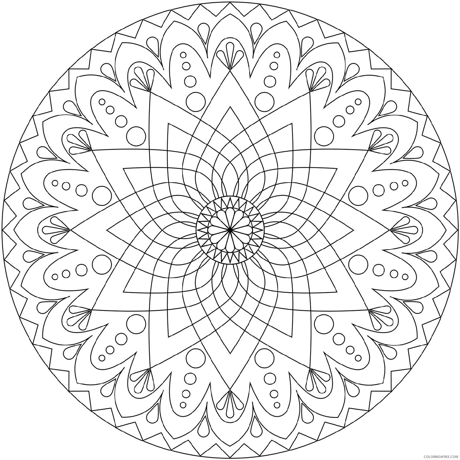 circled mandala coloring pages printable Coloring4free