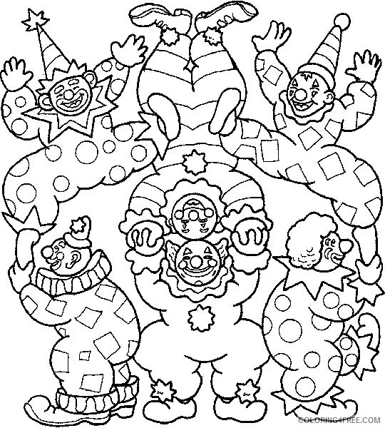 circus coloring pages clowns Coloring4free
