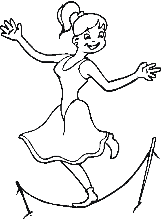 circus coloring pages girl on tightrope Coloring4free