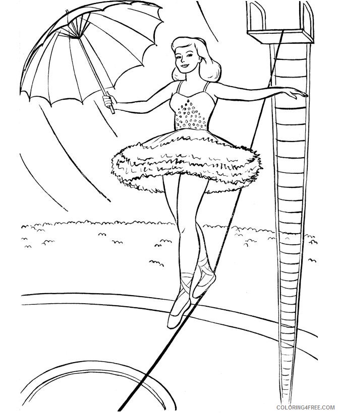 circus coloring pages tightrope girl Coloring4free