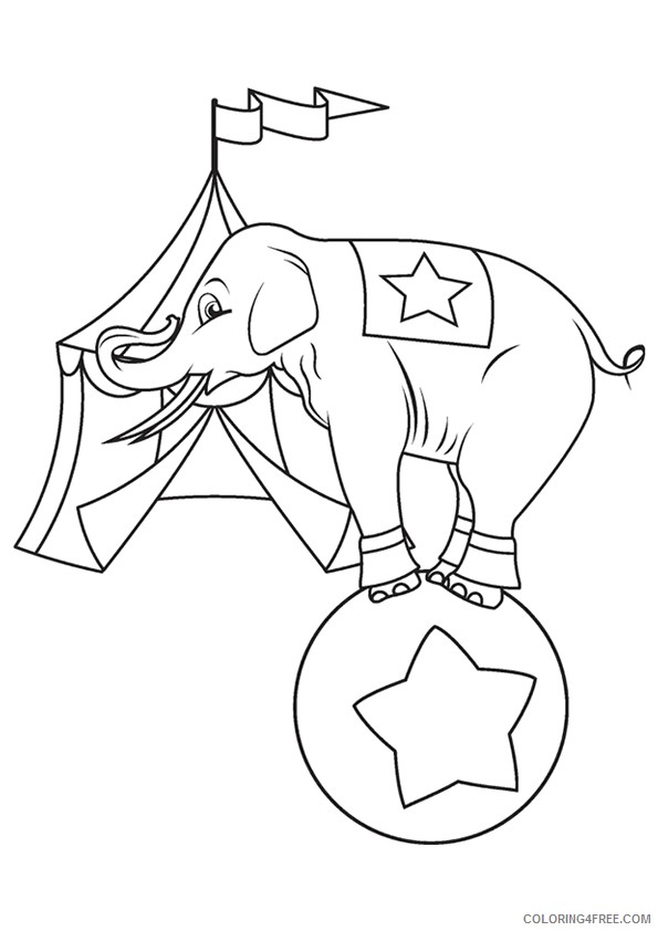 circus elephant coloring pages to print Coloring4free