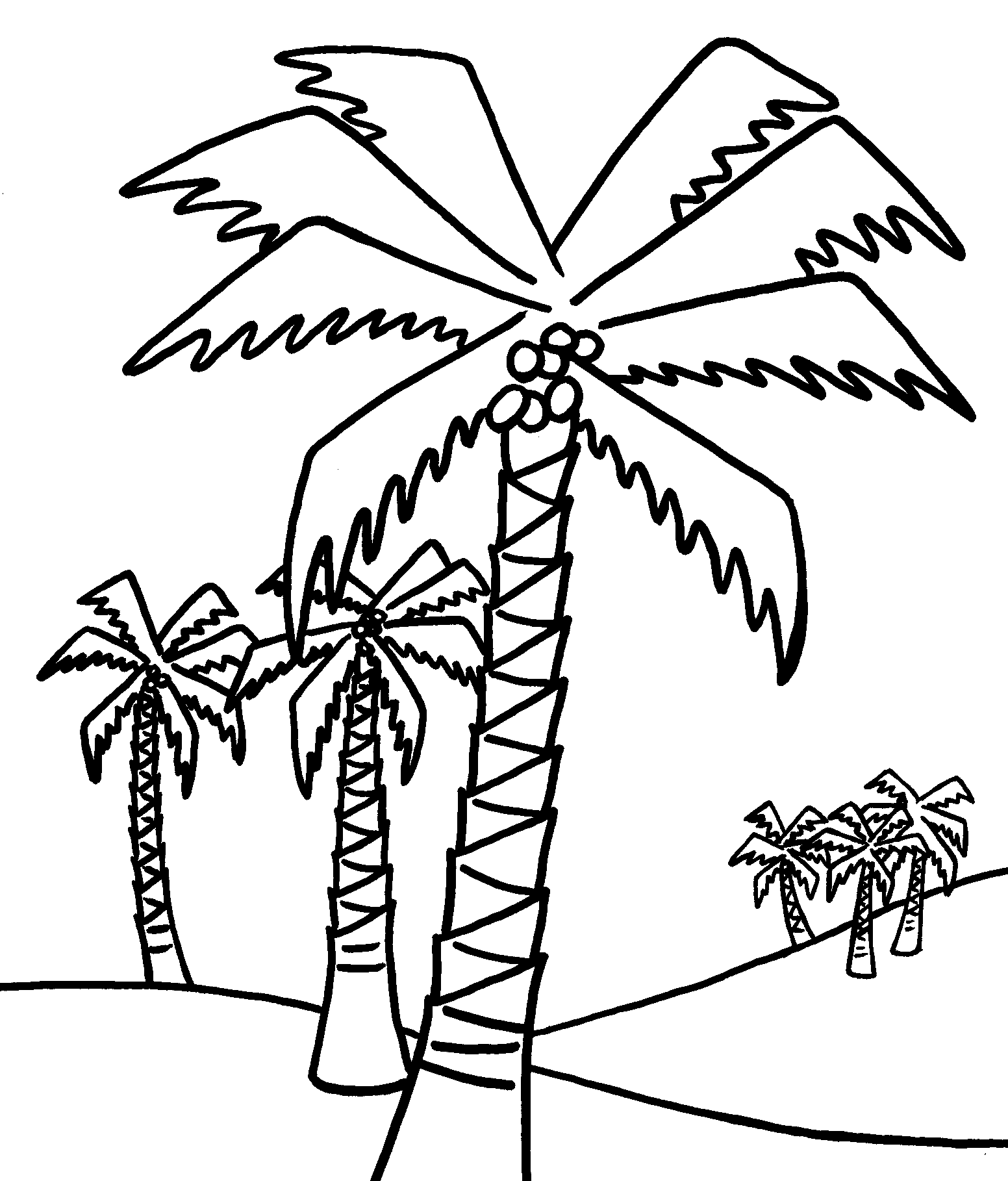 coconut tree coloring pages Coloring4free