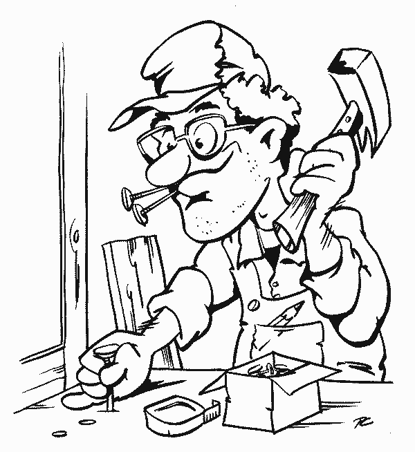 community helpers coloring pages carpenter Coloring4free