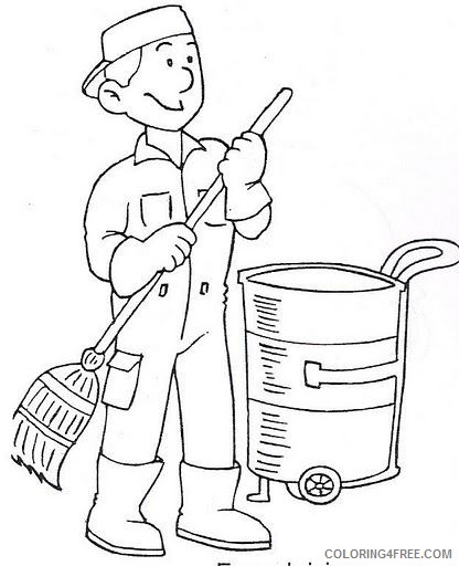 community helpers coloring pages dustman Coloring4free