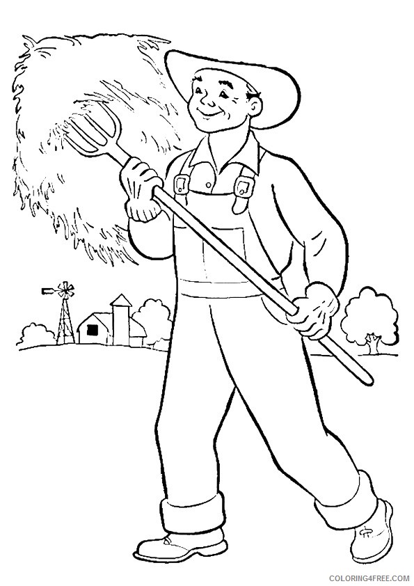 community helpers coloring pages farmer Coloring4free