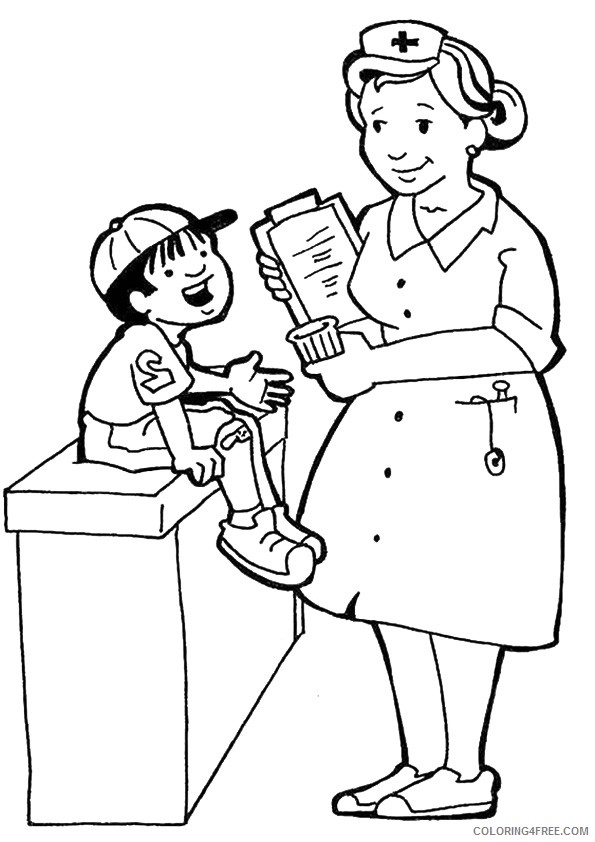 community helpers coloring pages nurse Coloring4free