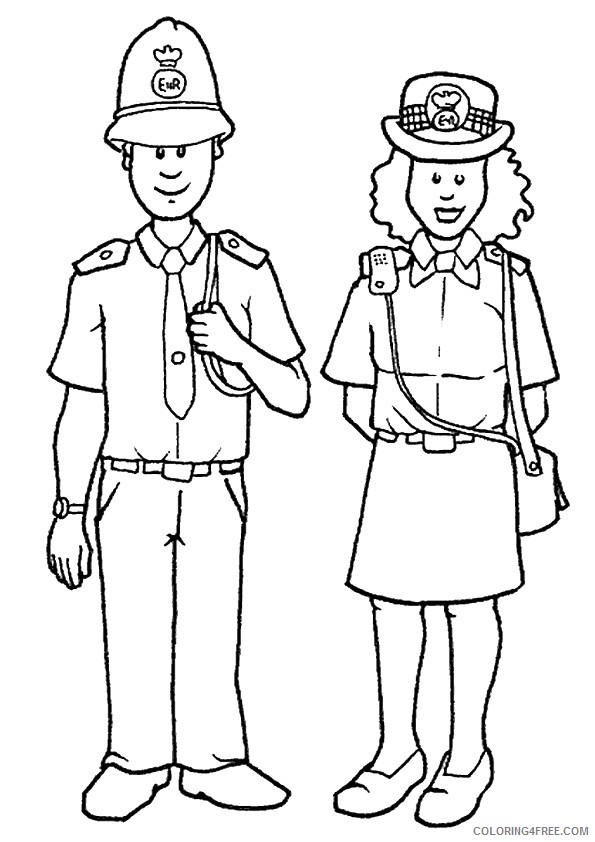 community helpers coloring pages policeman Coloring4free
