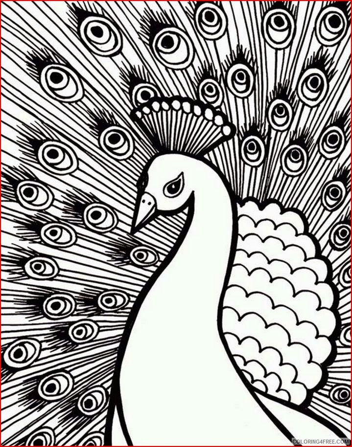 complex coloring pages peacock Coloring4free