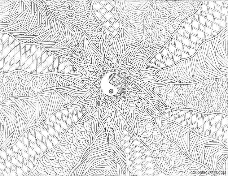 complex coloring pages yin yang Coloring4free