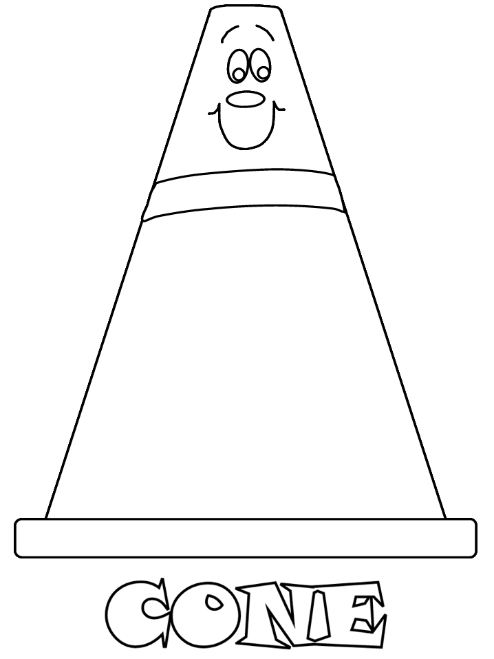 construction coloring pages cone Coloring4free