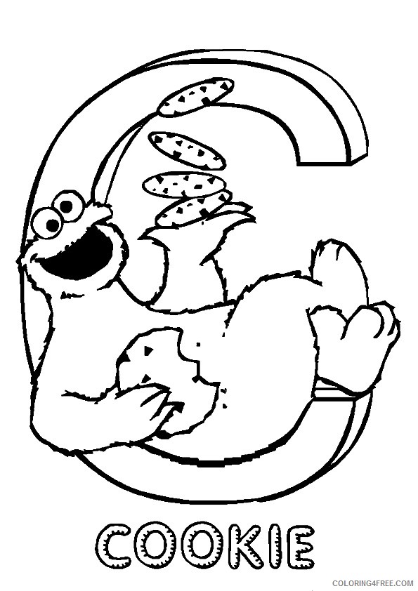 cookie monster coloring pages c for cookie Coloring4free