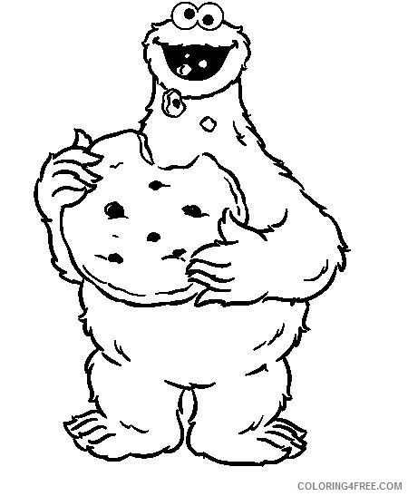 cookie monster coloring pages eating Coloring4free