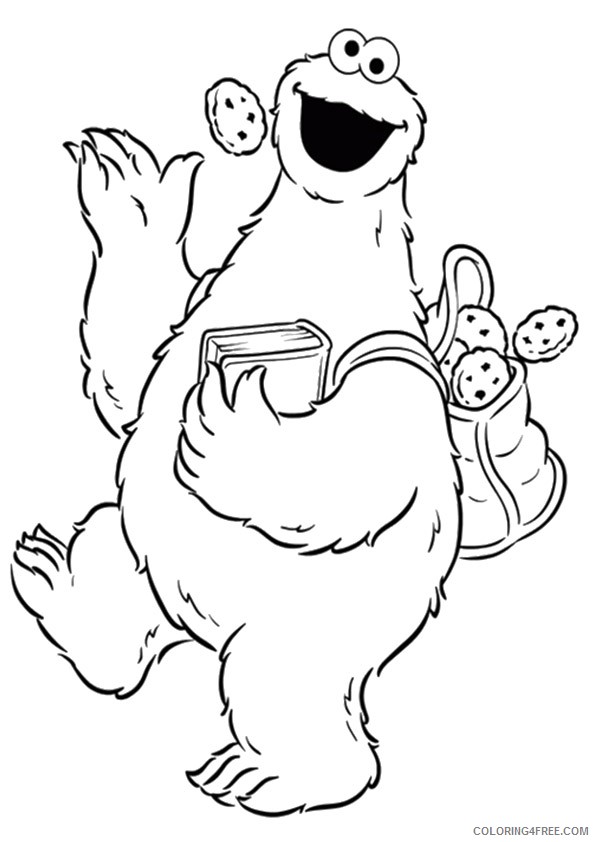 cookie monster coloring pages goes to school Coloring4free