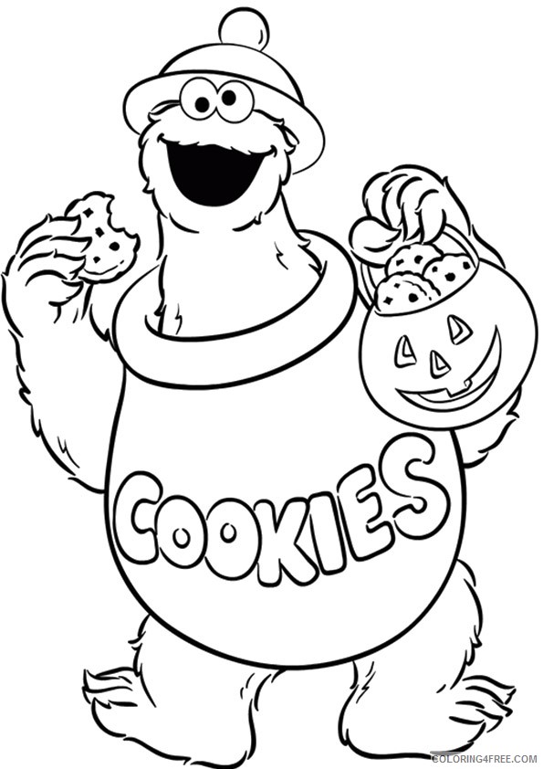 cookie monster coloring pages halloween Coloring4free