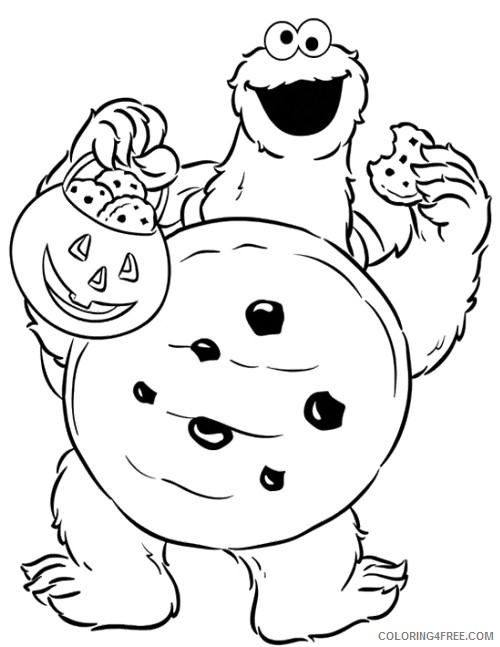 cookie monster coloring pages halloween costume Coloring4free