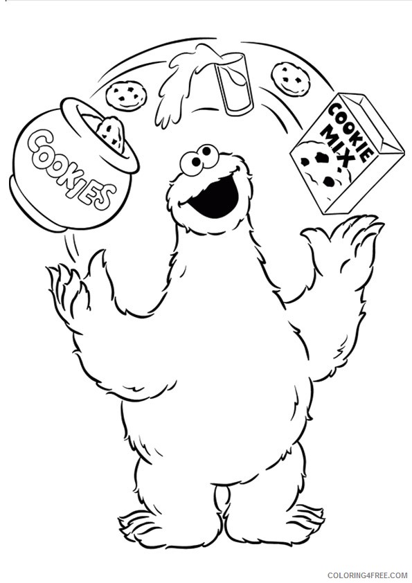 cookie monster coloring pages milk and cookie mix Coloring4free