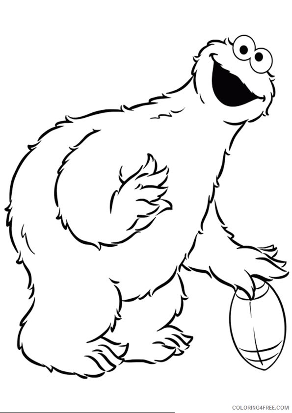 cookie monster coloring pages playing rugby Coloring4free