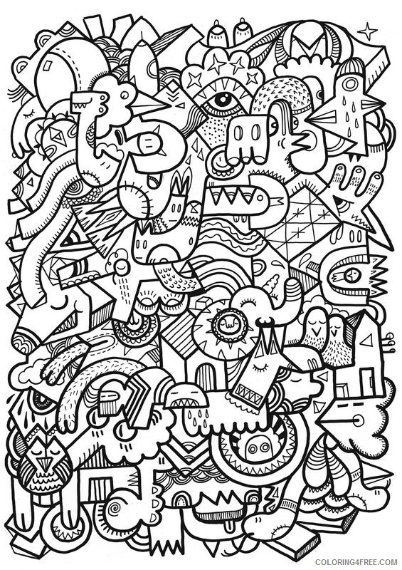 cool abstract printable coloring pages for adults Coloring4free