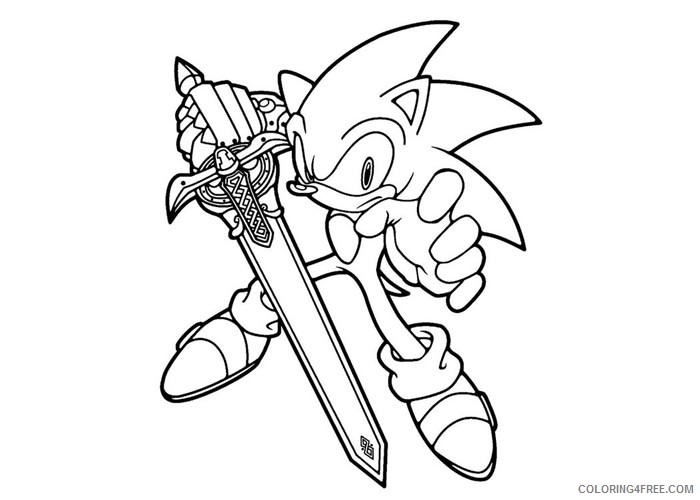 cool sonic coloring pages with sword Coloring4free