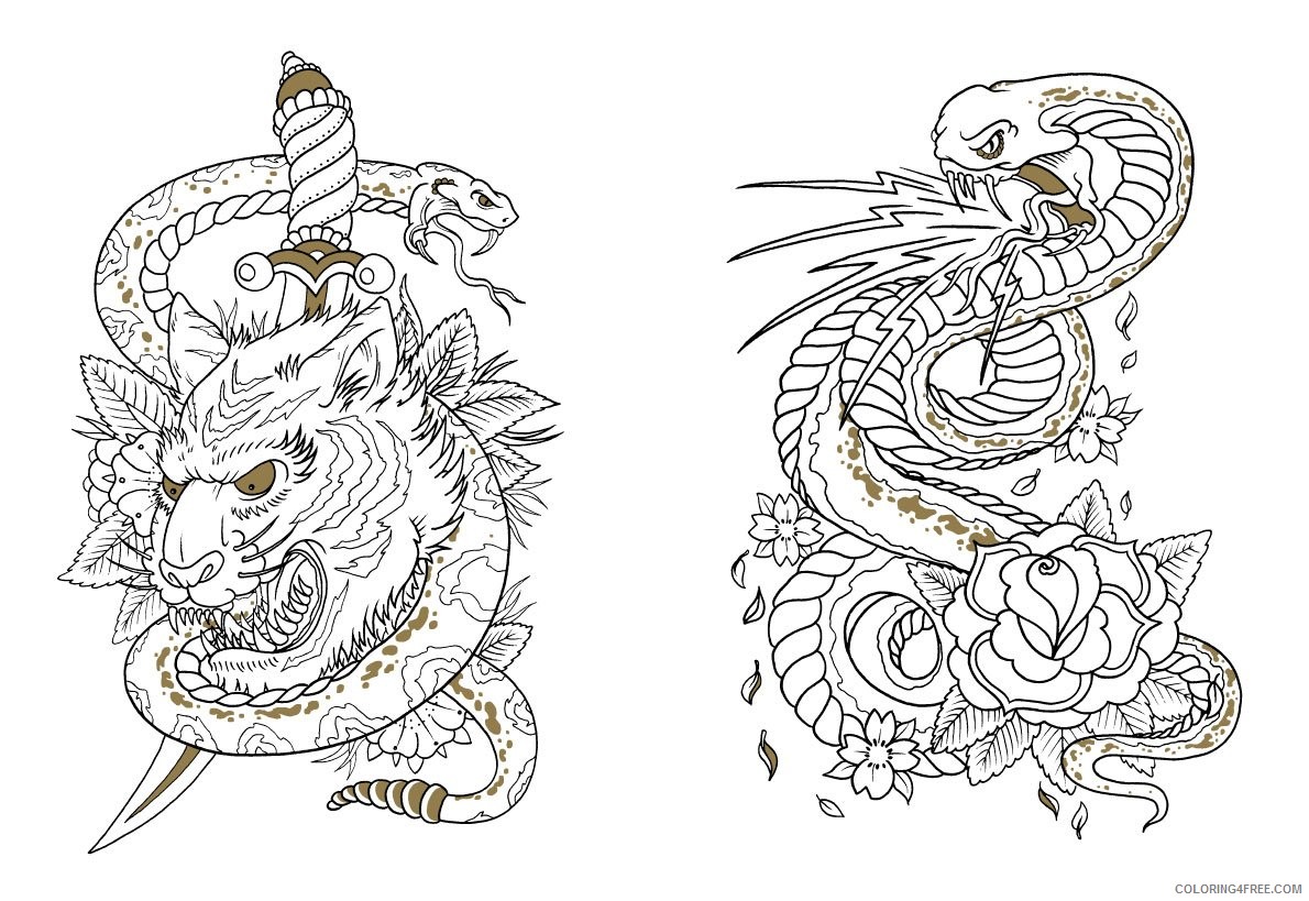 cool tattoo coloring pages to print Coloring4free