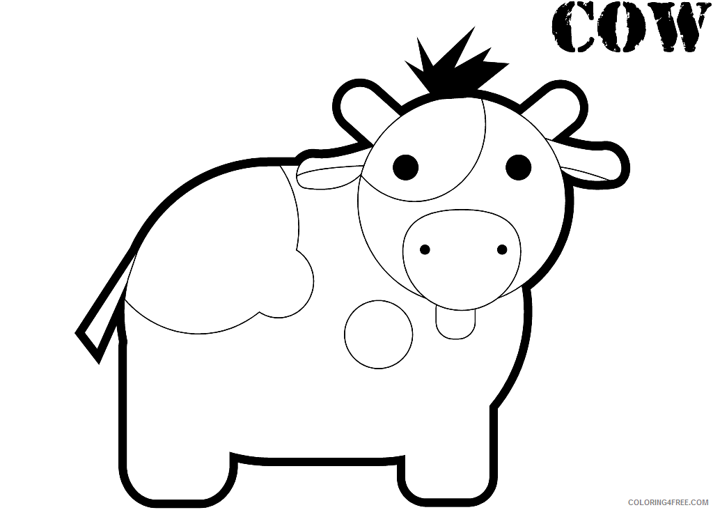 cow coloring pages for toddler Coloring4free