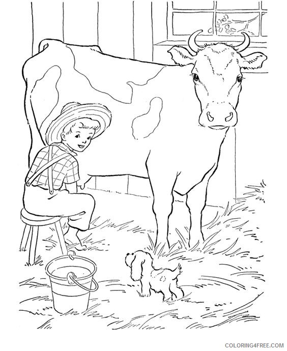 cow coloring pages milking cow Coloring4free