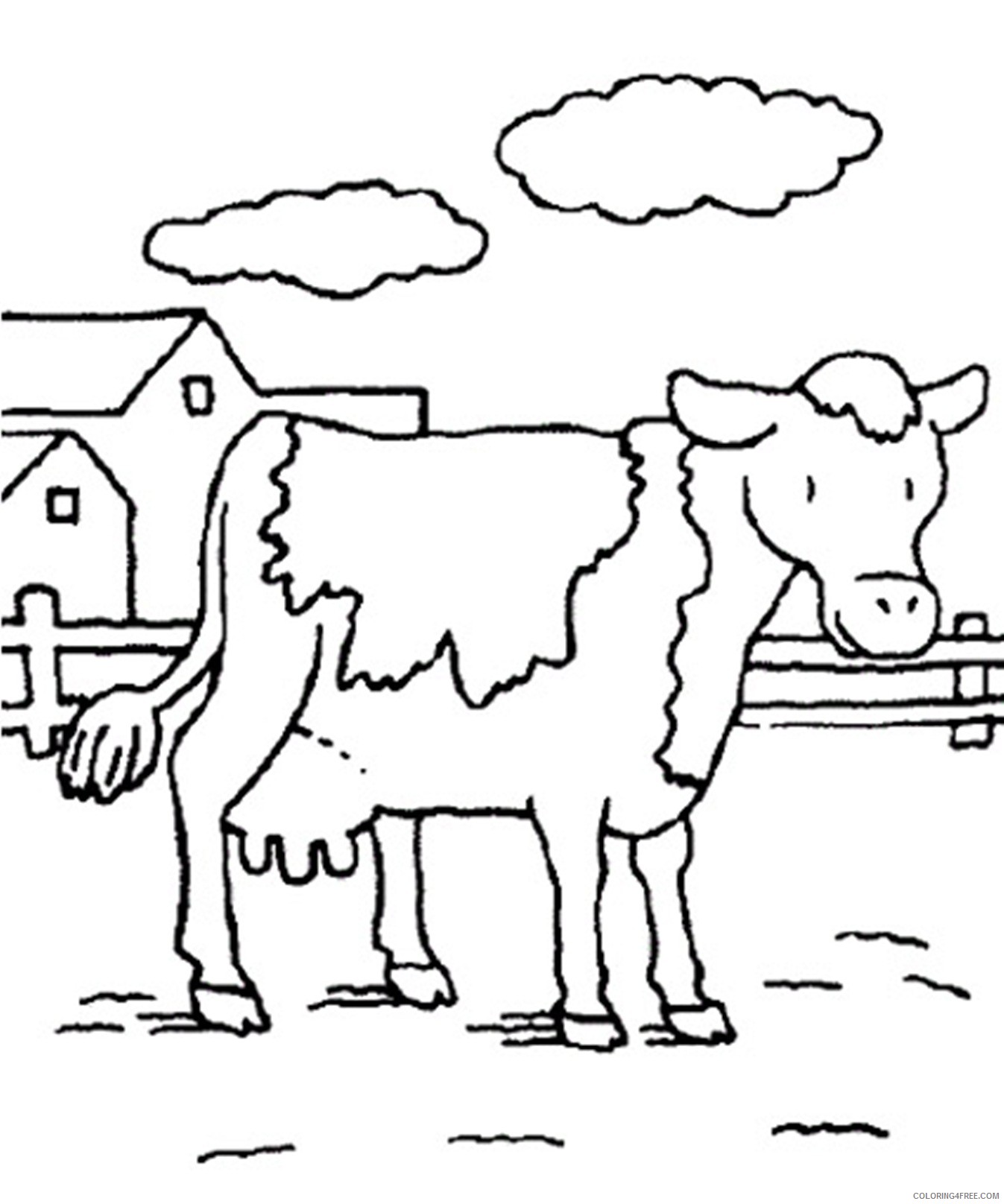 cow in farms coloring pages Coloring4free