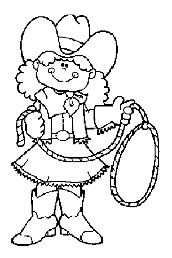 cowboy coloring pages cowgirl Coloring4free