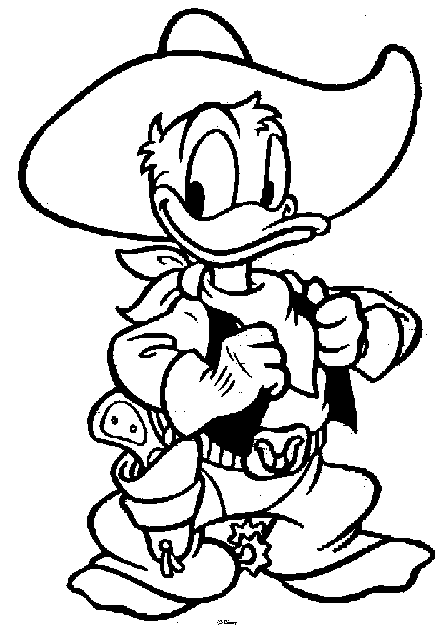 cowboy coloring pages donald duck Coloring4free