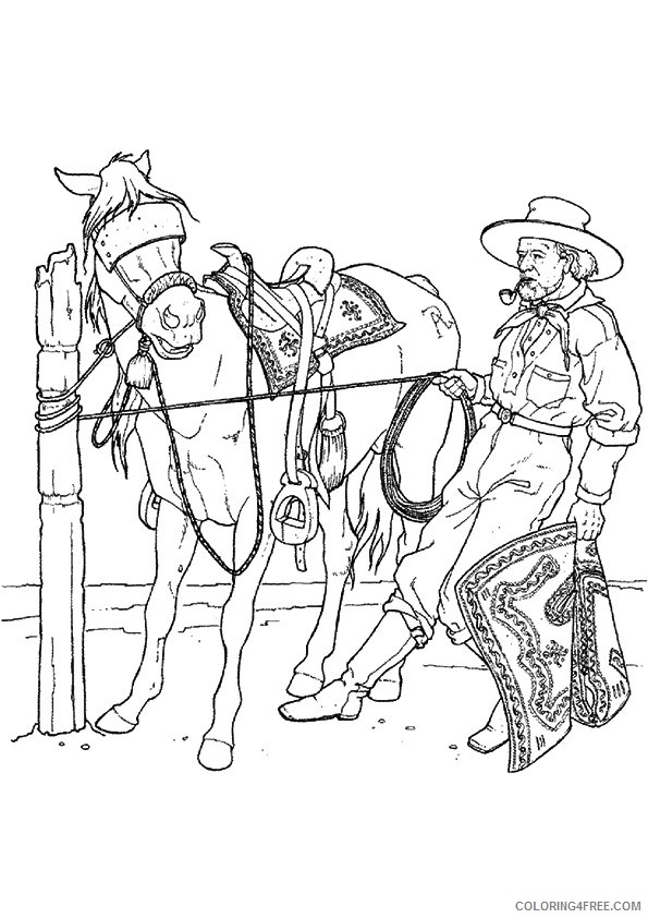 cowboy coloring pages free to print Coloring4free