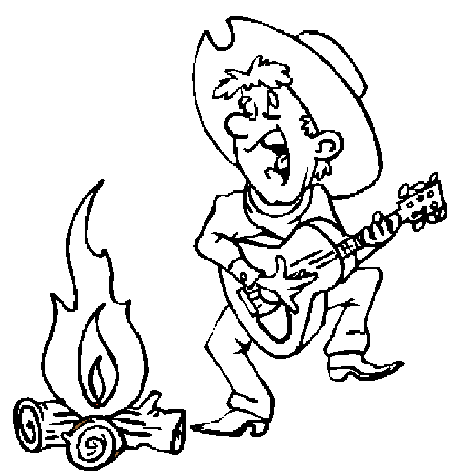 cowboy coloring pages singing Coloring4free