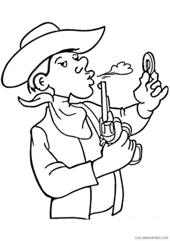 cowboy coloring pages to print Coloring4free