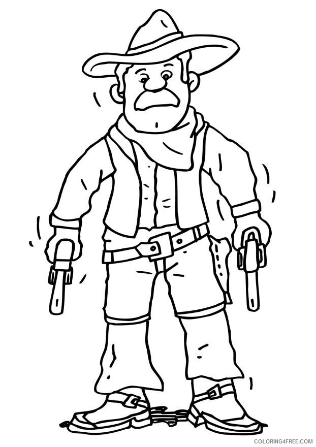 cowboy coloring pages with gun Coloring4free