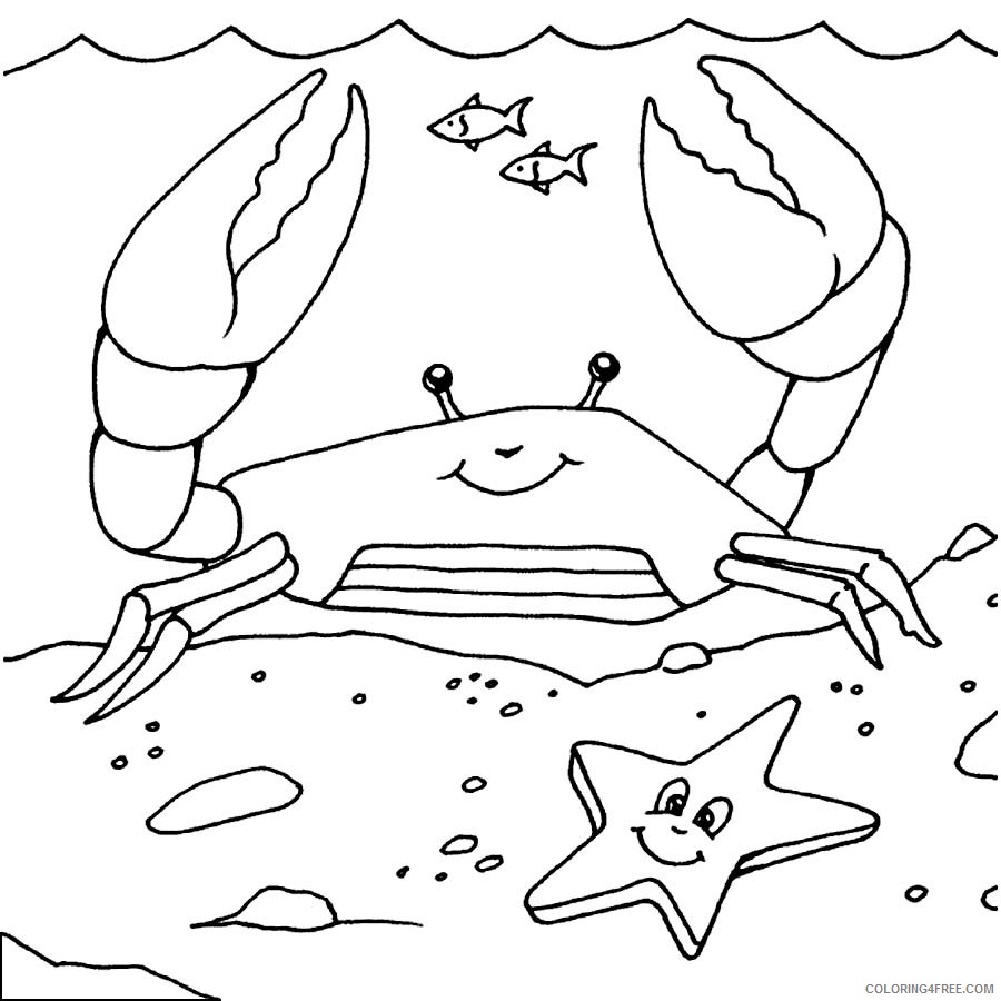 crab coloring pages underwater Coloring4free