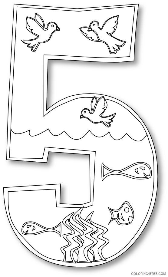 creation coloring pages day 5 Coloring4free