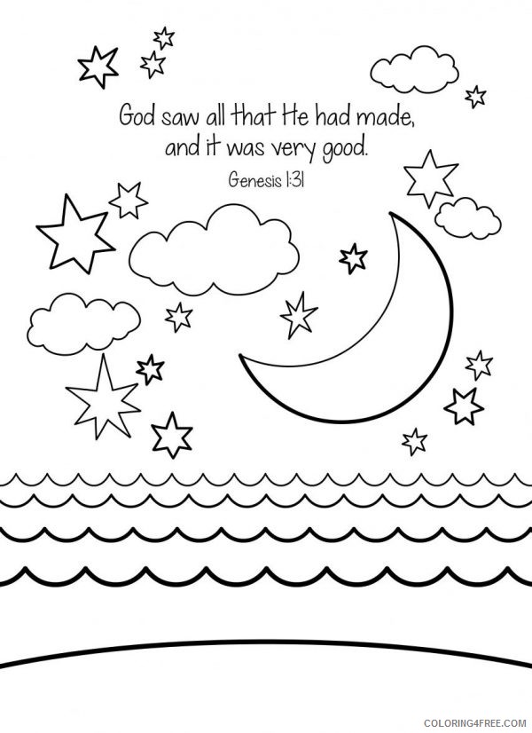 creation coloring pages day four Coloring4free