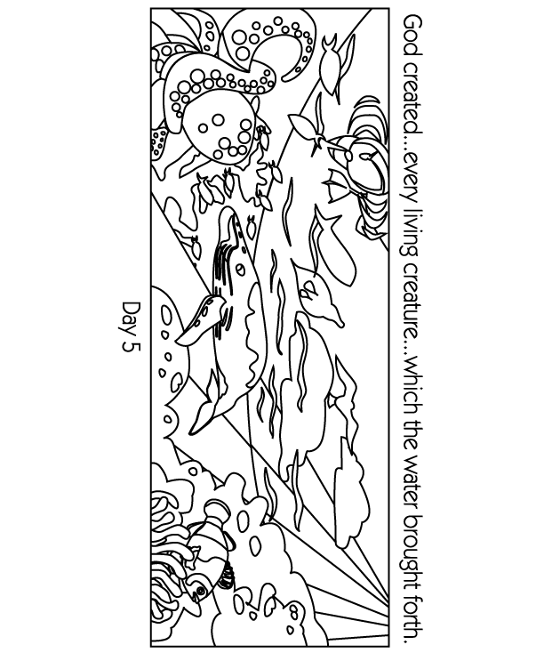 creation coloring pages in day five Coloring4free