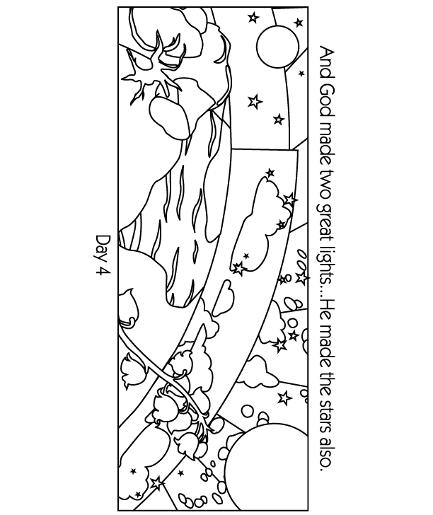 creation coloring pages in day four Coloring4free