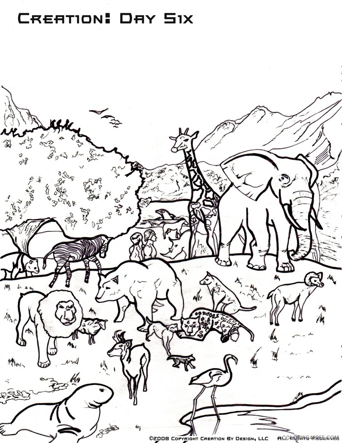 creation coloring pages in day six Coloring4free