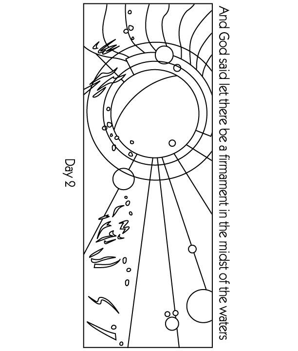 creation coloring pages in day two Coloring4free