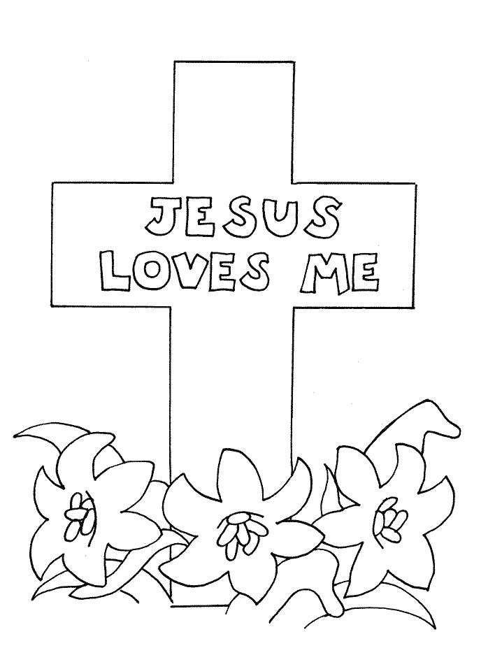 cross coloring pages jesus loves me Coloring4free