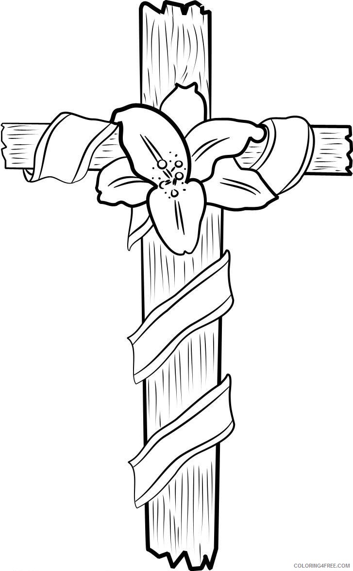 cross coloring pages lily flower Coloring4free