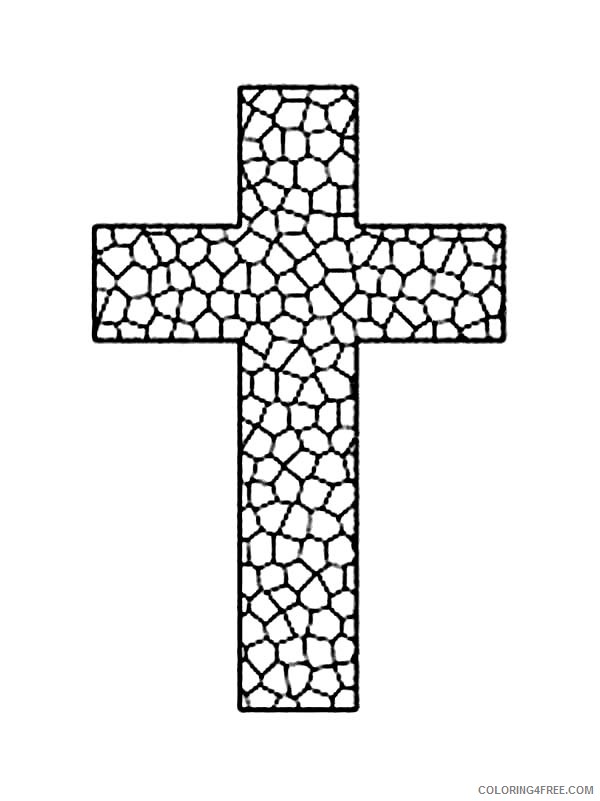 cross coloring pages stained glass Coloring4free