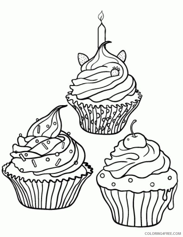 cupcake coloring pages decoration Coloring4free