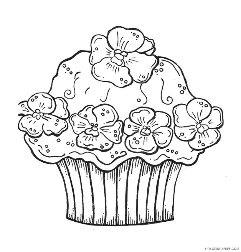 cupcake coloring pages for girls Coloring4free