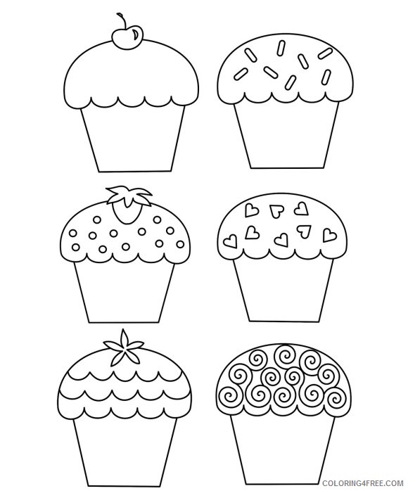 cupcake coloring pages free to print Coloring4free