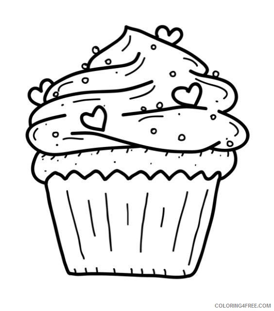 cupcake coloring pages love topping Coloring4free