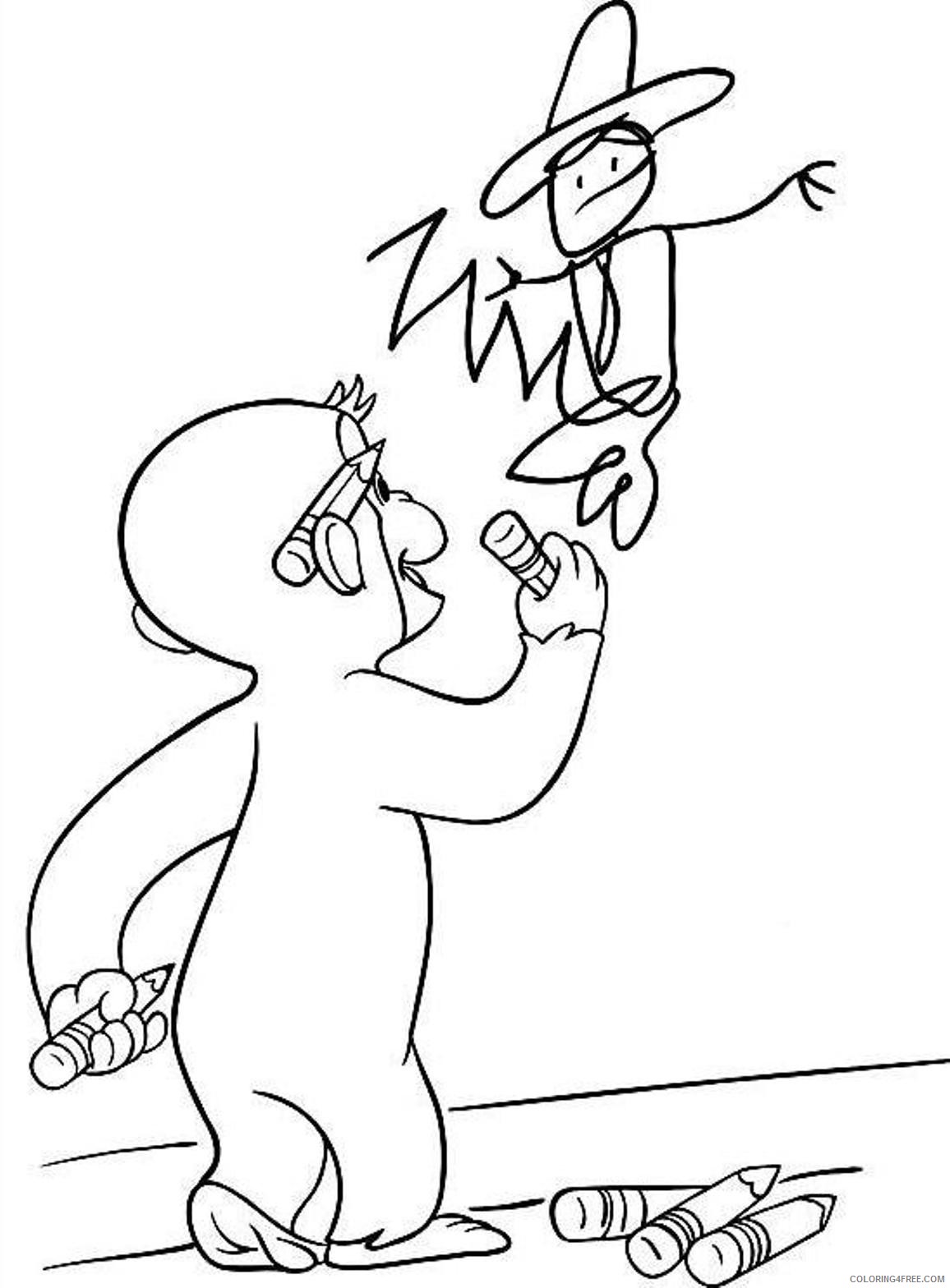 curious george coloring pages drawing Coloring4free