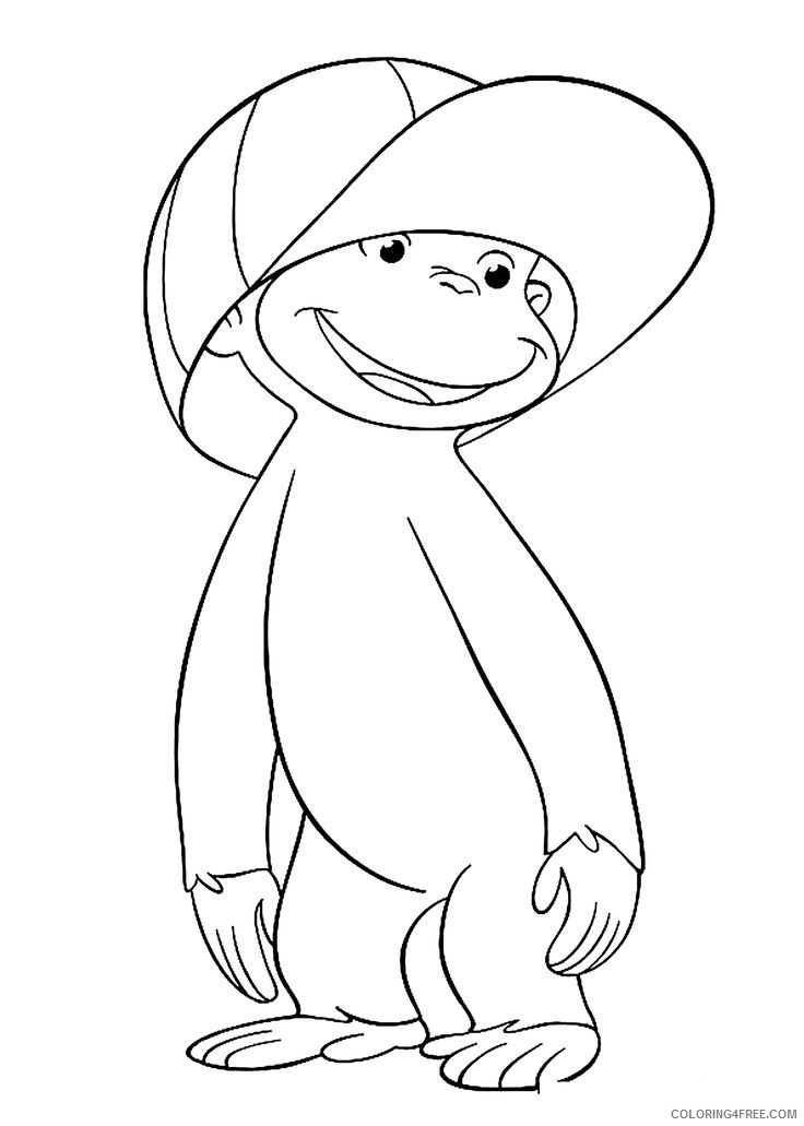 curious george coloring pages wearing hat Coloring4free